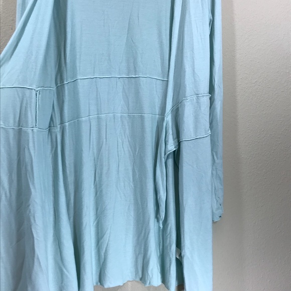 Blue Tie Front pocket kimono Cardigan style#44005 - Picture 5 of 8